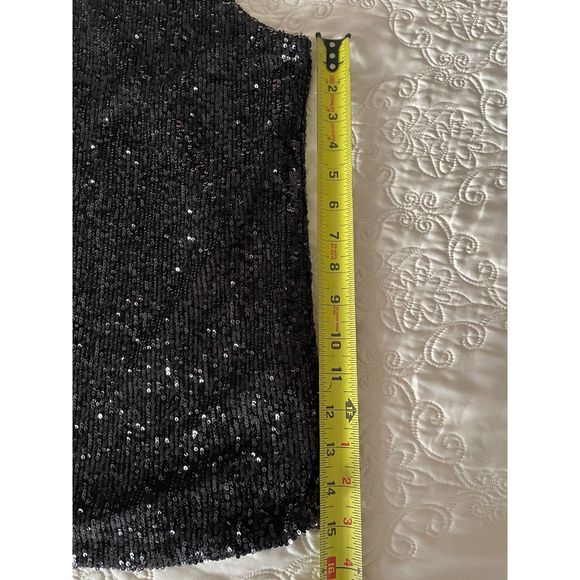CABLE & GAUGE New Black Sequin Sleeveless Turtleneck Halter Top, Size Small - Picture 13 of 13